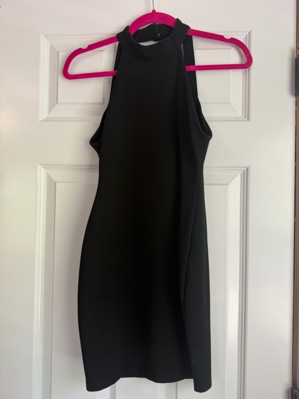 By the Way Black Halter Neck Bodycon with Open Back Dress - XS